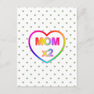 Kleurrijke mama x 2 Moederdag Briefkaart