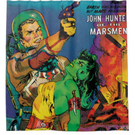 Kleurrijke Man O’ Mars Vintage 50s Stripboek Cover Douchegordijn