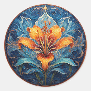 Kleurrijke Mandala Bloem 🌺 Levendige Spirituele � Ronde Sticker