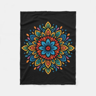 Kleurrijke Mandala Bloem Symmetrie Fleece Deken