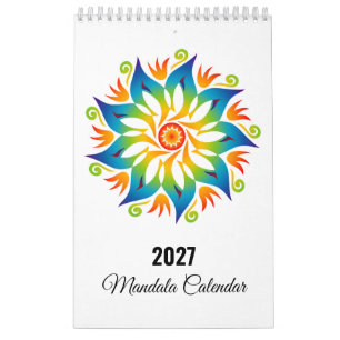 Kleurrijke Mandala Bloemen Wielrenners 2025 Kalend Kalender