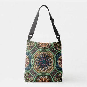 Kleurrijke Mandala:  bloemenhand getekend Crossbody Tas
