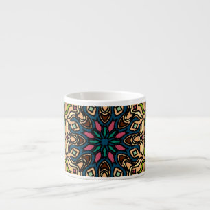 Kleurrijke Mandala: bloemenhand getekend Espresso Kop