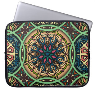Kleurrijke Mandala:  bloemenhand getekend Laptop Sleeve