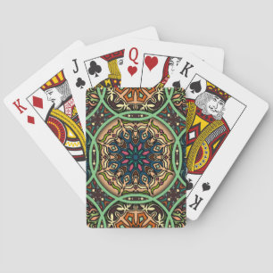 Kleurrijke Mandala: bloemenhand getekend Pokerkaarten