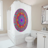 Kleurrijke Mandala Boho badkamer Douchegordijn (In situ)