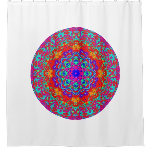 Kleurrijke Mandala Boho badkamer Douchegordijn (Voorkant)