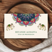 Kleurrijke Mandala Bollywood Style Elephants India Visitekaartje
