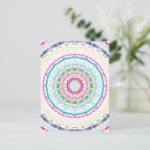 kleurrijke mandala briefkaart (Staand voorkant)