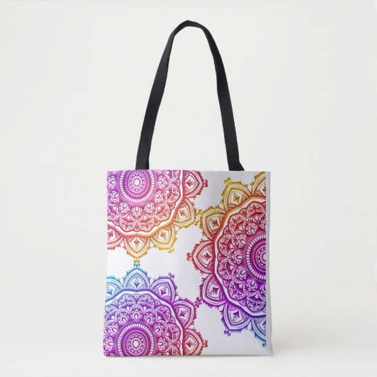 kleurrijke mandala-canvas tas (Voorkant)