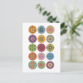 Kleurrijke Mandala Collage Briefkaart (Staand voorkant)