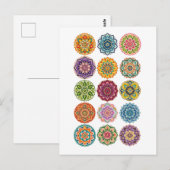 Kleurrijke Mandala Collage Briefkaart (Voorkant / Achterkant)