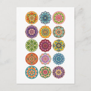 Kleurrijke Mandala Collage Briefkaart