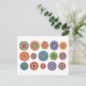 Kleurrijke Mandala Collage Briefkaart (Staand voorkant)