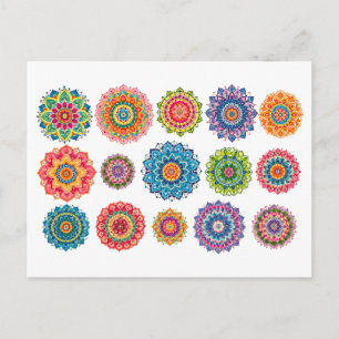 Kleurrijke Mandala Collage Briefkaart