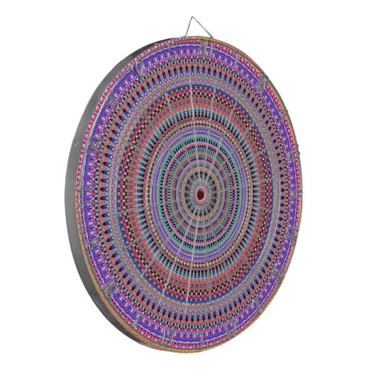 Kleurrijke mandala design dartbord (Voorkant Links)