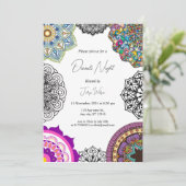 Kleurrijke mandala Diwali nachtuitnodiging Kaart (Staand voorkant)