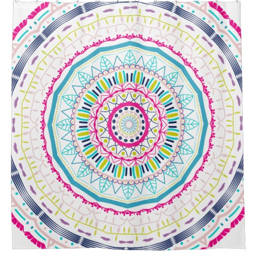 kleurrijke mandala douchegordijn (Voorkant)