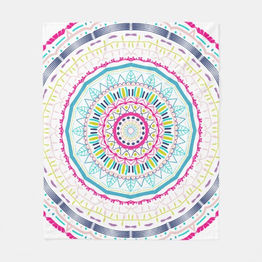 kleurrijke mandala fleece deken (Voorkant)