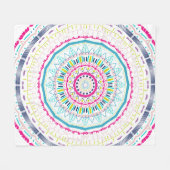 kleurrijke mandala fleece deken (Voorkant (Horizontaal))