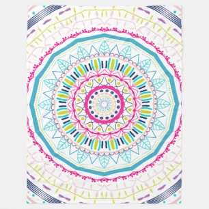 kleurrijke mandala fleece deken