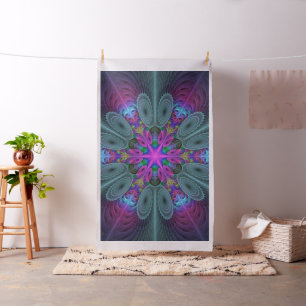 Kleurrijke Mandala Fraaie Fractale Kunst Kaleidosc Stof
