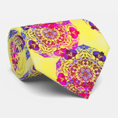 Kleurrijke Mandala grafische print Stropdas (Opgerold)