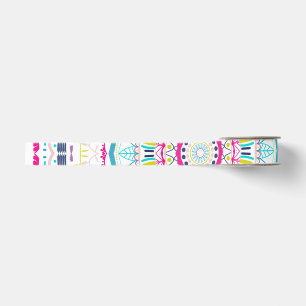 kleurrijke mandala grosgrain lint