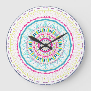 kleurrijke mandala grote klok