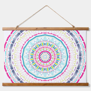kleurrijke mandala hangend wandkleed