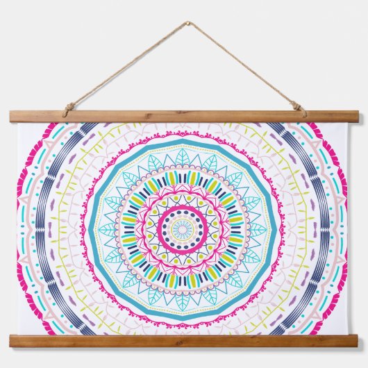 kleurrijke mandala hangend wandkleed (Voorkant)