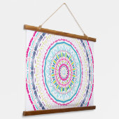 kleurrijke mandala hangend wandkleed (Gebogen)