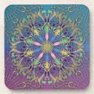 Kleurrijke Mandala Hard Plastic Onderzetter