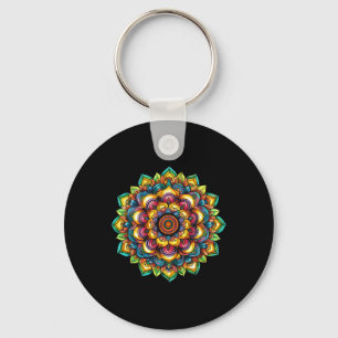 Kleurrijke Mandala Harmonie Yoga Spiritueel Symboo Sleutelhanger