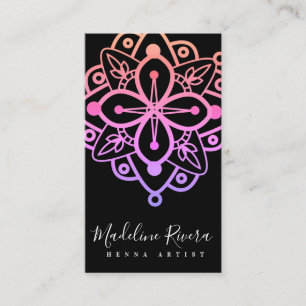 Kleurrijke Mandala Henna Kunstenaar Yoga Macrame   Visitekaartje