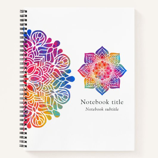 Kleurrijke Mandala Indisch Notitieboek (Voorkant)