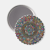 Kleurrijke Mandala Indische Magneet (Voorkant / Achterkant)