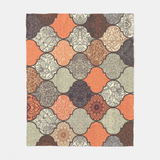 Kleurrijke Mandala: Islamitische Patchwork Naadloo Fleece Deken (Voorkant)