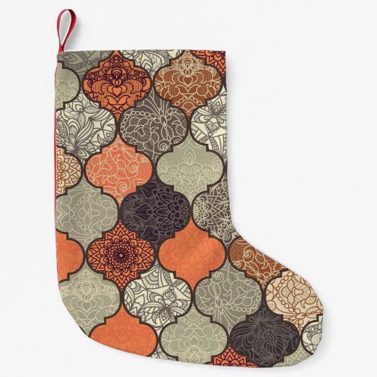 Kleurrijke Mandala: Islamitische Patchwork Naadloo Kleine Kerstsok (Voorkant)
