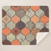 Kleurrijke Mandala: Islamitische Patchwork Naadloo Sherpa Deken (Voorkant (horizontaal))