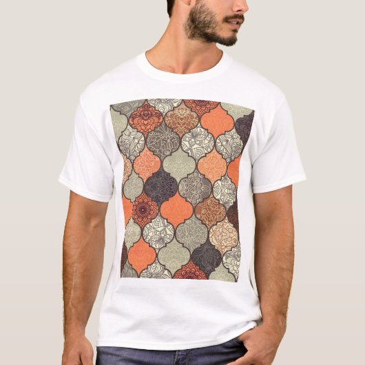 Kleurrijke Mandala: Islamitische Patchwork Naadloo T-shirt (Voorkant)