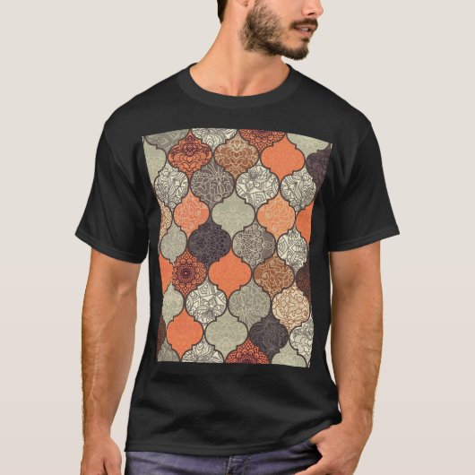Kleurrijke Mandala: Islamitische Patchwork Naadloo T-shirt (Voorkant)