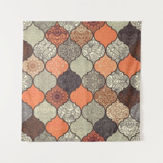 Kleurrijke Mandala: Islamitische Patchwork Naadloo Wandkleed (Voorkant)