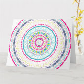 kleurrijke mandala kaart (Gele Bloem)