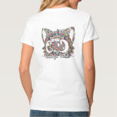 Kleurrijke Mandala Kat  Monogrammed T-shirt (Achterkant)