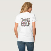 Kleurrijke Mandala Kat  Monogrammed T-shirt (Achterkant volledig)