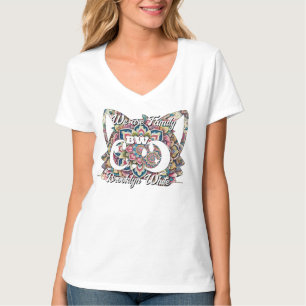 Kleurrijke Mandala Kat Monogrammed T-shirt