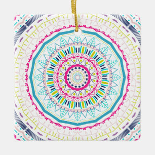 kleurrijke mandala keramisch ornament