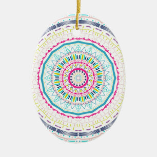 kleurrijke mandala keramisch ornament