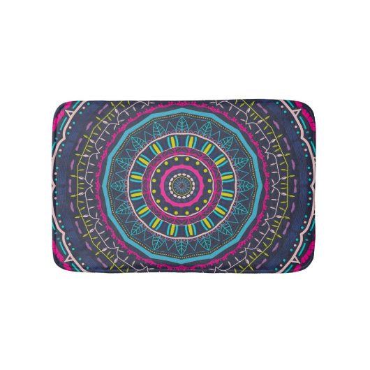 Kleurrijke Mandala-kunst Badmat (Voorkant)